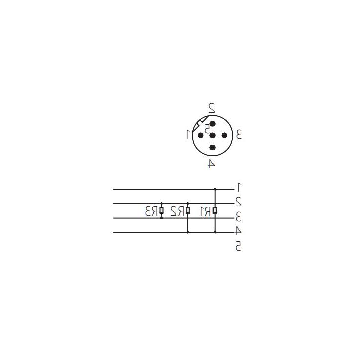 M12 5Pin， b编码，直公，Profibus总线终端电阻，0C4R11